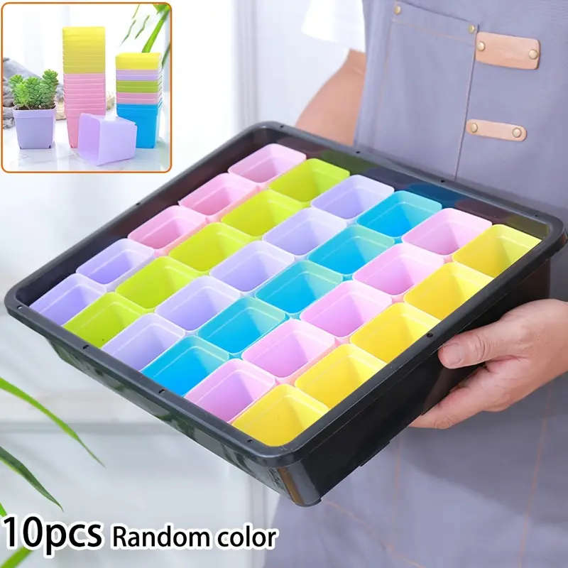 Mini Square Flower Pots Set Of 10