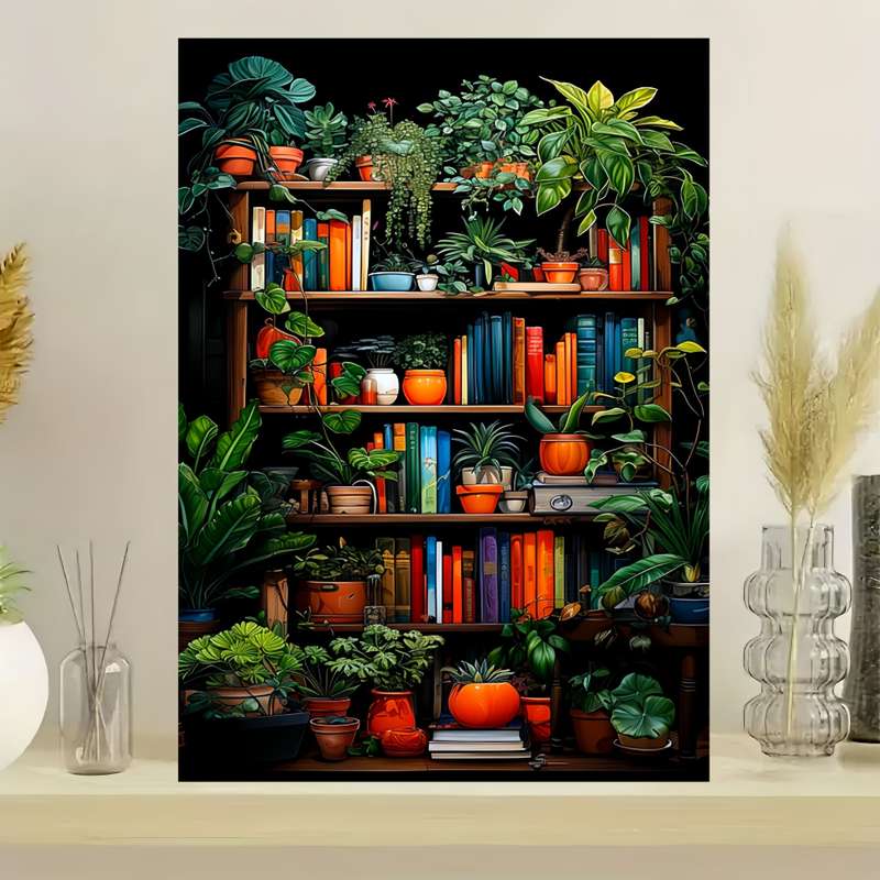 1000pcs DIY Jigsaw Puzzle Bookshelf Design Thick Durable White Cards Perfect fo