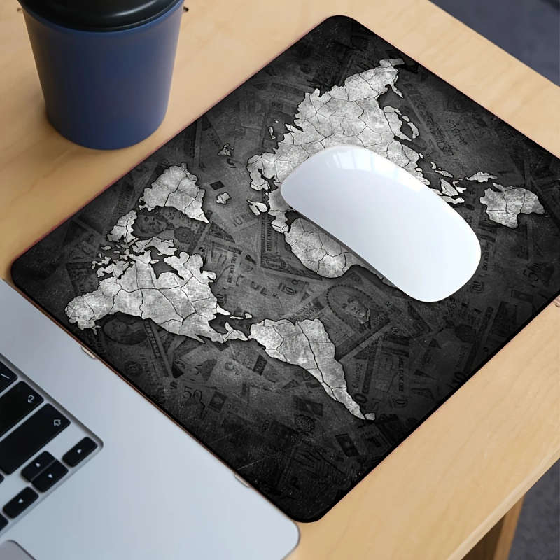 1pc 21x26cm World Map Gaming Mouse Pad Durable Non-Slip Rubber Base