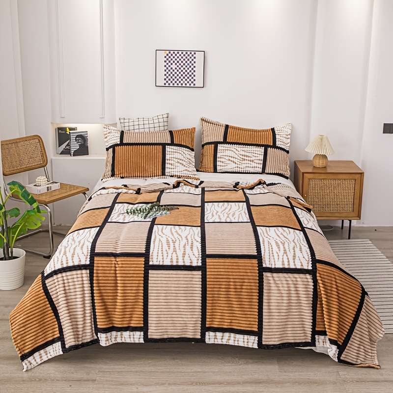 1ps Blanket Color Red And Blue Grid size 39.3INx27.5IN 100CMx70CM
