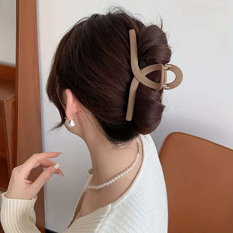 Solid Color Large Hair Claw Clip - Light Brown
