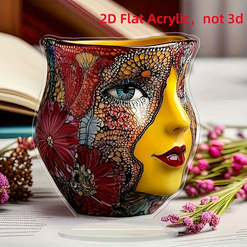 1pc 2D Flat    Acrylic Eclectic Style Flower Theme Tabletop Decoration Multipurpose