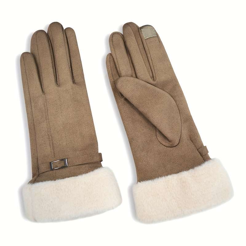 1 Pair Blue Plus Velvet Warm Gloves