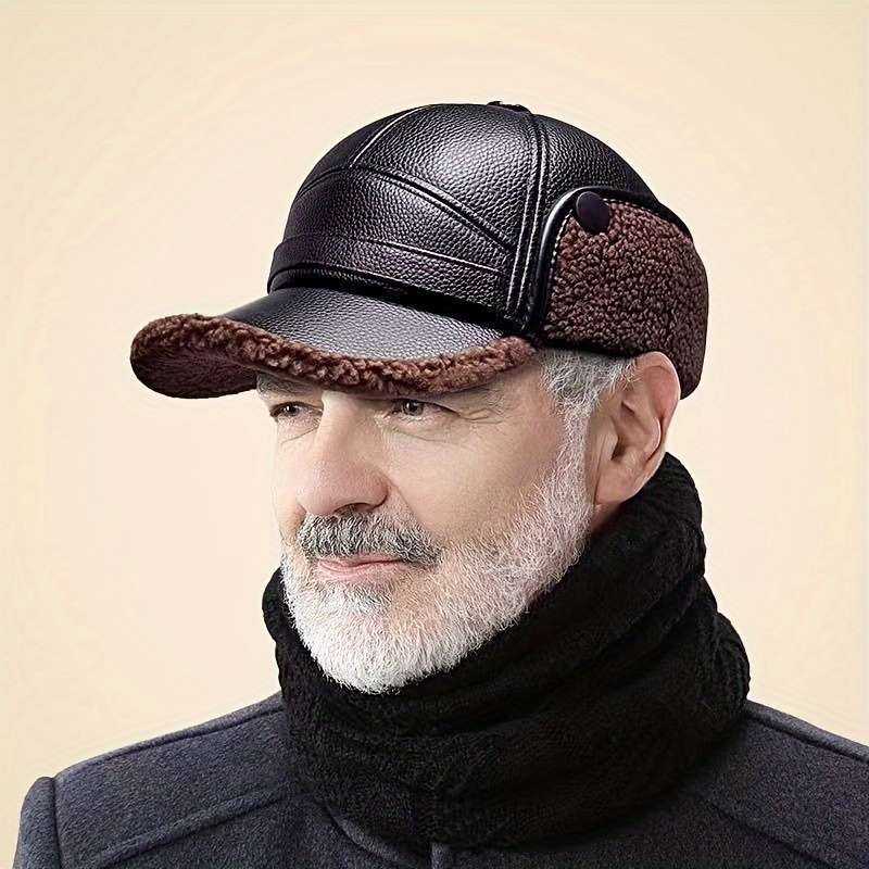 Hat Black Gray Plush
