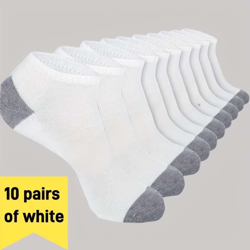 10 Pairs White One Size High Elastic Socks