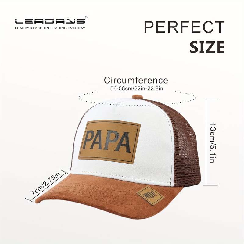 1pc Breathable Mesh Baseball Cap for Men Women Adjustable Sun-Protective Trucker Hat with Tren