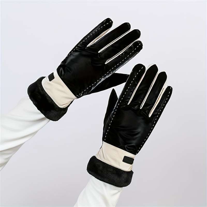 1 Pair Black Warm Gloves