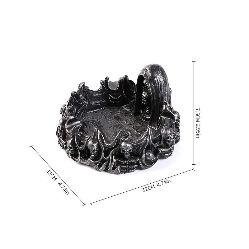 1pc Gothic Skeleton Reaper Ashtray Polyresin Halloween Decor Artistic High-End Smoking Accessory