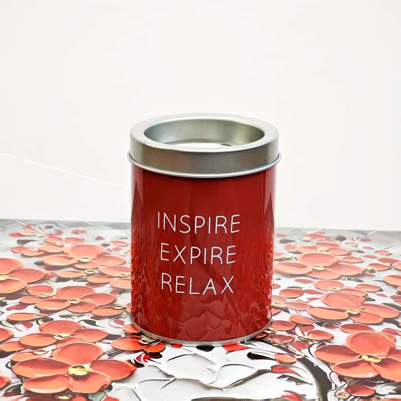 Chic Minimalist Portable Container with Lid "Take a Break Inspire or Relax" Design