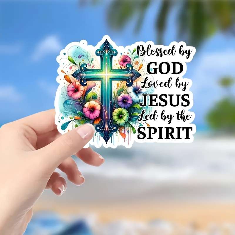 1pc Quote Of The Cross  15cm  5.9inx11.9cm  4.7in Jesus Christian Themed Stickers