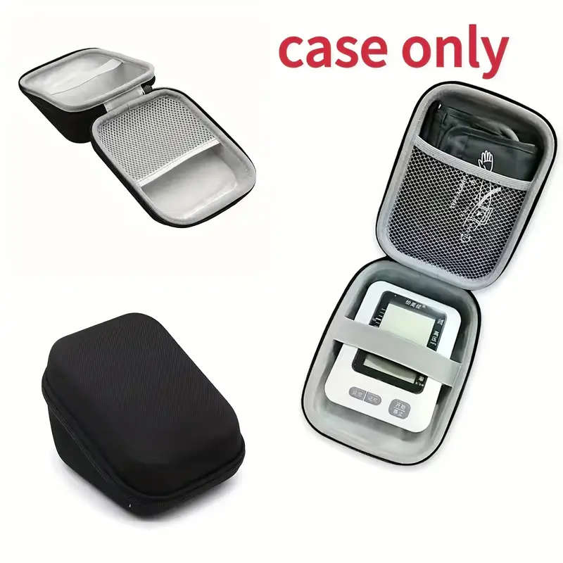 1pc Durable Portable Blood Pressure Monitor Handbag with Strap Household Protection Hard Case Storag