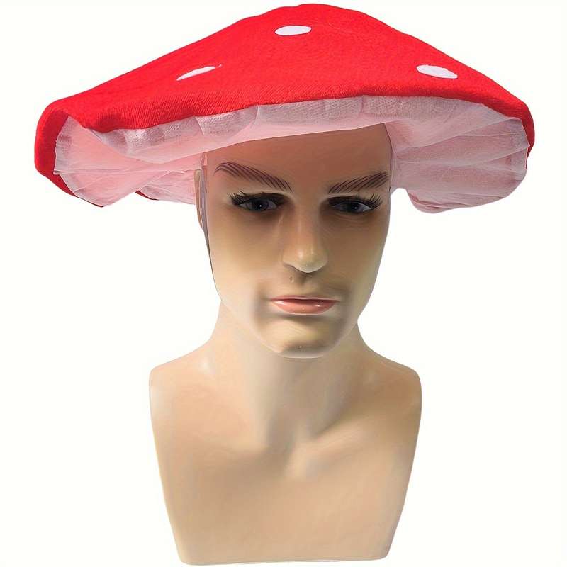 1pc Giant Mushroom Cap Hat Polyester Blend Novelty Carnivals Costume Accessory for Role Play Fun