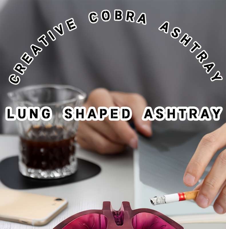 1pc Artistic Resin Ashtray with Lung Design Creative Home Office Decor Gift Unique Smoking