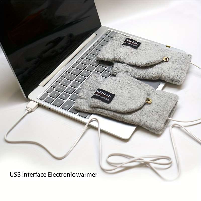 1 Pair Grey Warm Gloves