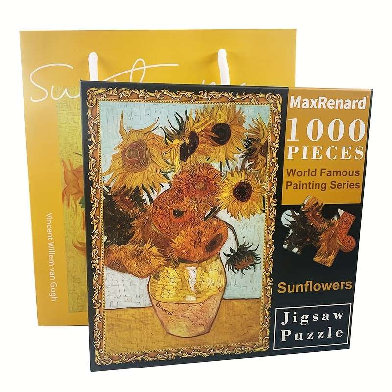 1000pcs Puzzle with Gift Bag Van Gogh Sunflower 68x49cm 1000pcs Gray Card Jigsaw Puzz