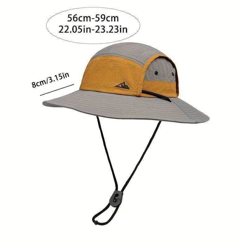 1pc Breathable Quick-Dry Sun Hat with Wide Brim UV Protection Color Block Design for Outdoor Hiki