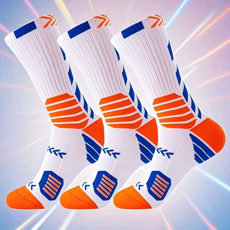 3 Pairs White High Elastic Socks