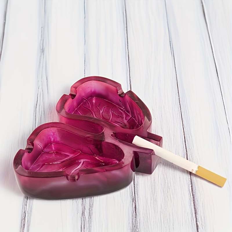 1pc Artistic Resin Ashtray with Lung Design Creative Home Office Decor Gift Unique Smoking