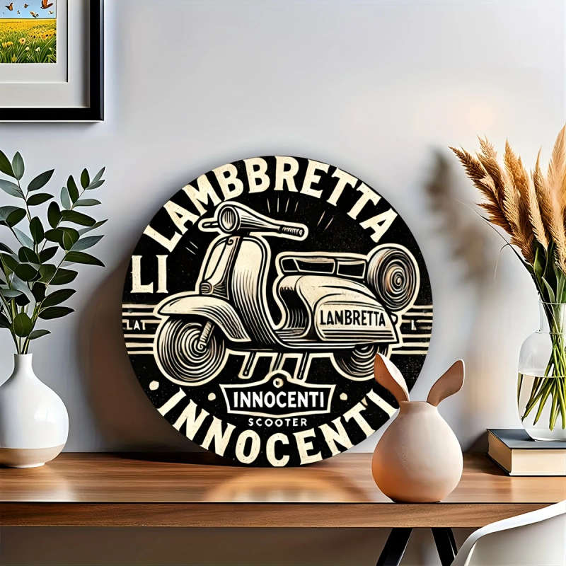 1pc Lambretta Vintage Motorcycle Aluminum Sign Perfect for Home Office Gaming Room Bar Decor  Ideal