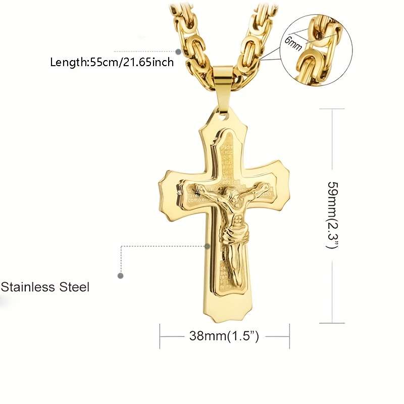 1 Piece Golden Jesus Theme Pendant