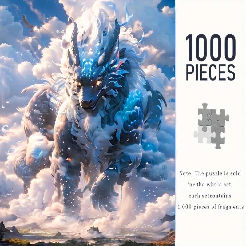 1000pcs Mystical Dragon Jigsaw Puzzle for Adults 50.04x69.85 cm Vibrant Fantasy Art