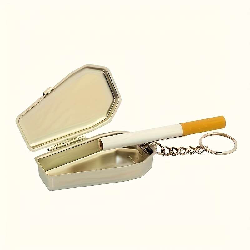 1pc Silver Keychain Portable Ashtray Keychain Ashtray Daily Supplies and Cleaning Supplies Gift