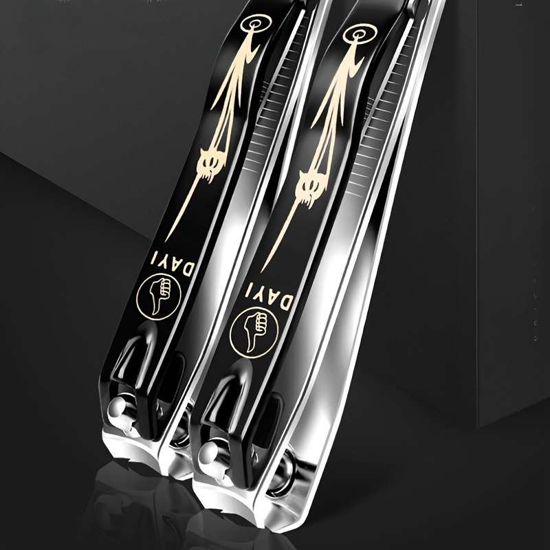 1pc ODORless High-Carbon Steel Nail Clippers with Nail File Modern Black  Golden "OKAY I HAV