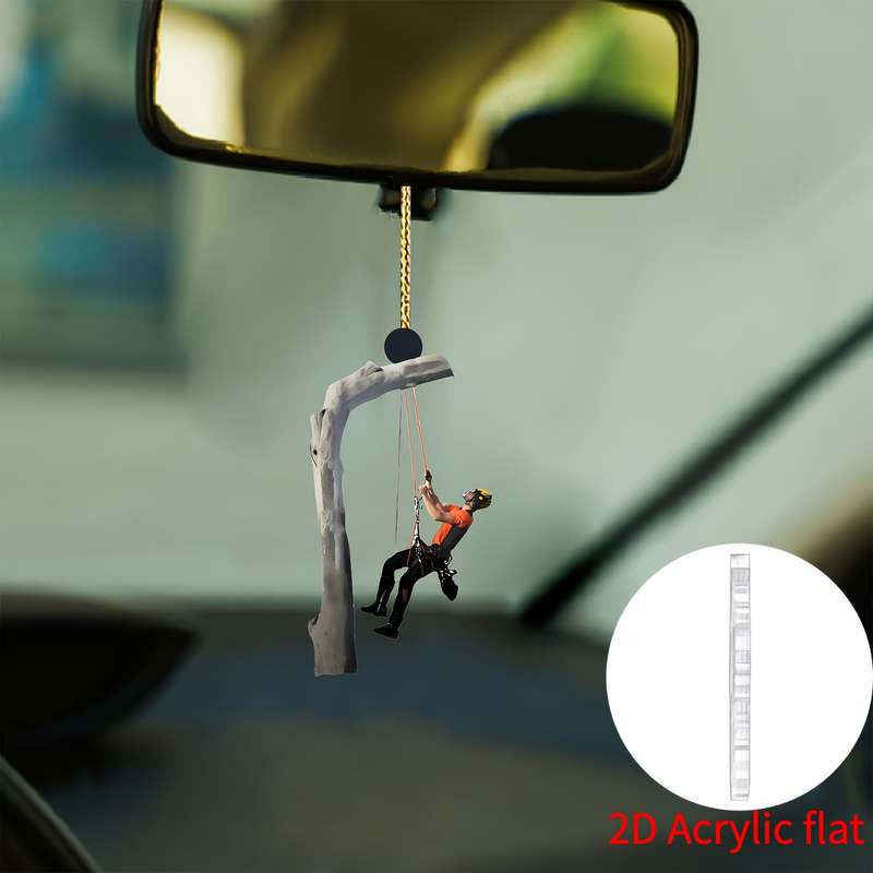1pc 2D Flat   Acrylic Climber Rearview Mirror Pendant Acrylic Multifunctional  Decoration