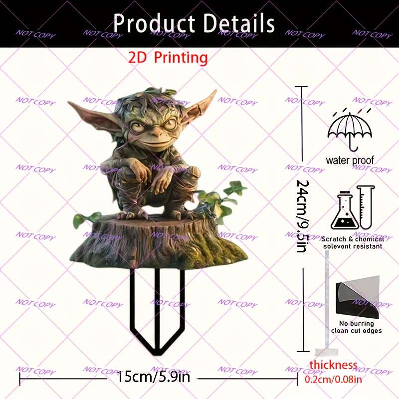 1pc 2D Flat  Printed Decorative Garden Signs Waterproof Appearance Scratch-Resistant Garden Marker