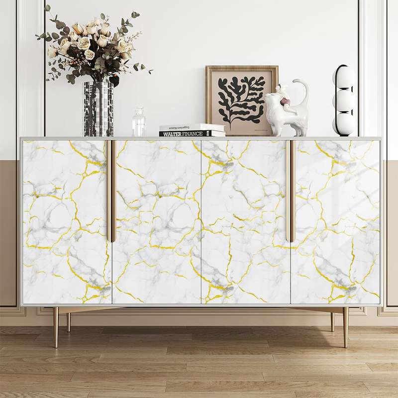 1PC Wall Stickers60x500cm 23.6x196.8inch Golden Streaked Elegance