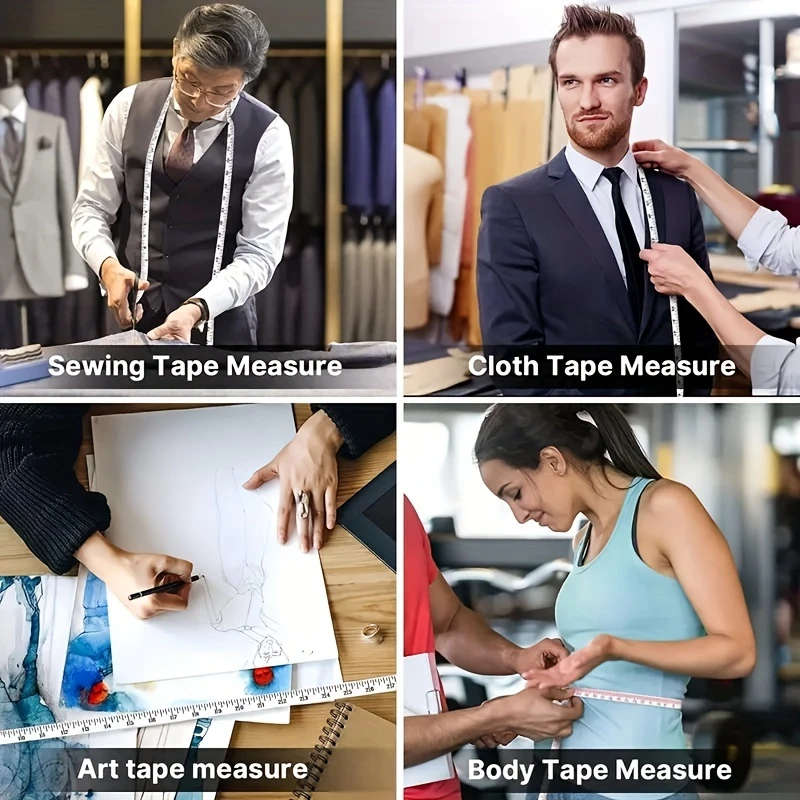 1pc 152.4cm Retractable Sewing Tape Measure Double-Sided Scale Metal Blade Positive Lock Ideal for S