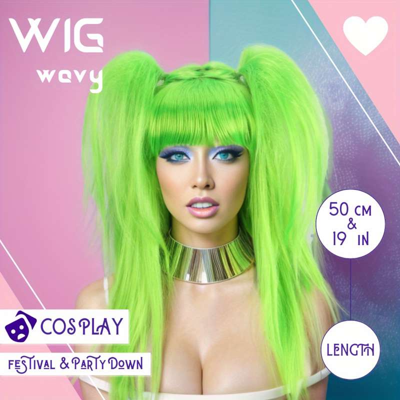 1Pc Rose Red 45.72cm Fashion Design Wig