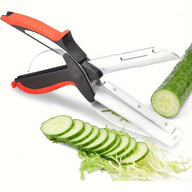 1pc Versatile Stainless Steel Kitchen Shears 5-in-1 Multifunctional Food Scissors with Built-In C