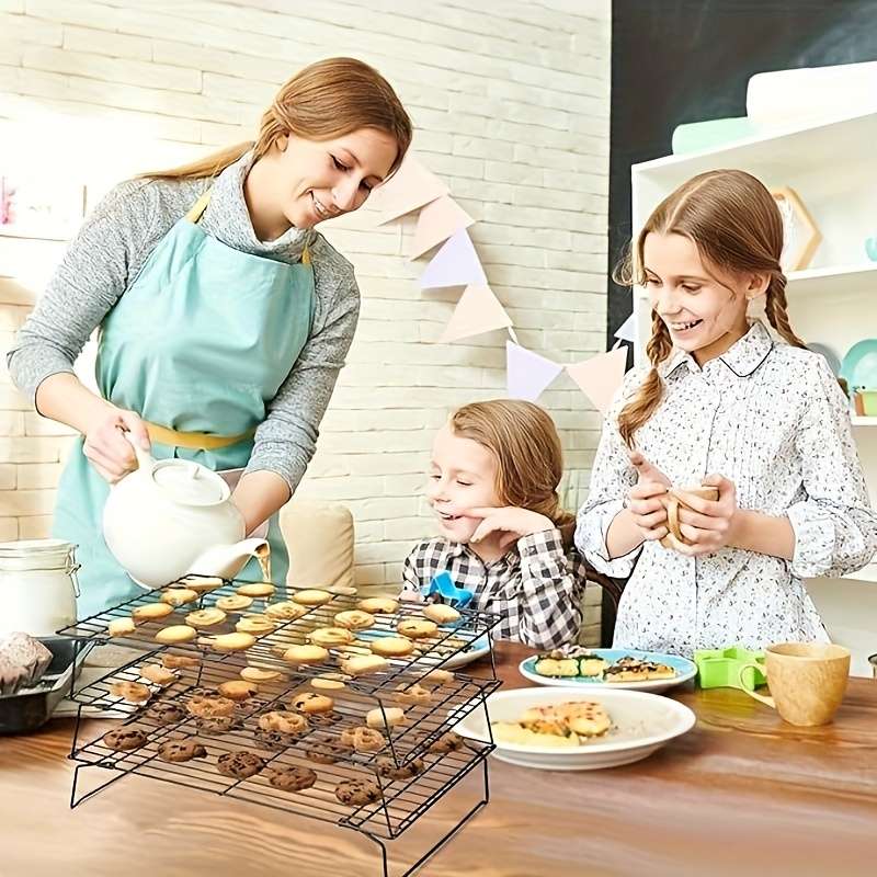 5pcs Cooling Rack Set Stackable Baking and Cooking Rack for Cooling Grilling Foldable and Hea