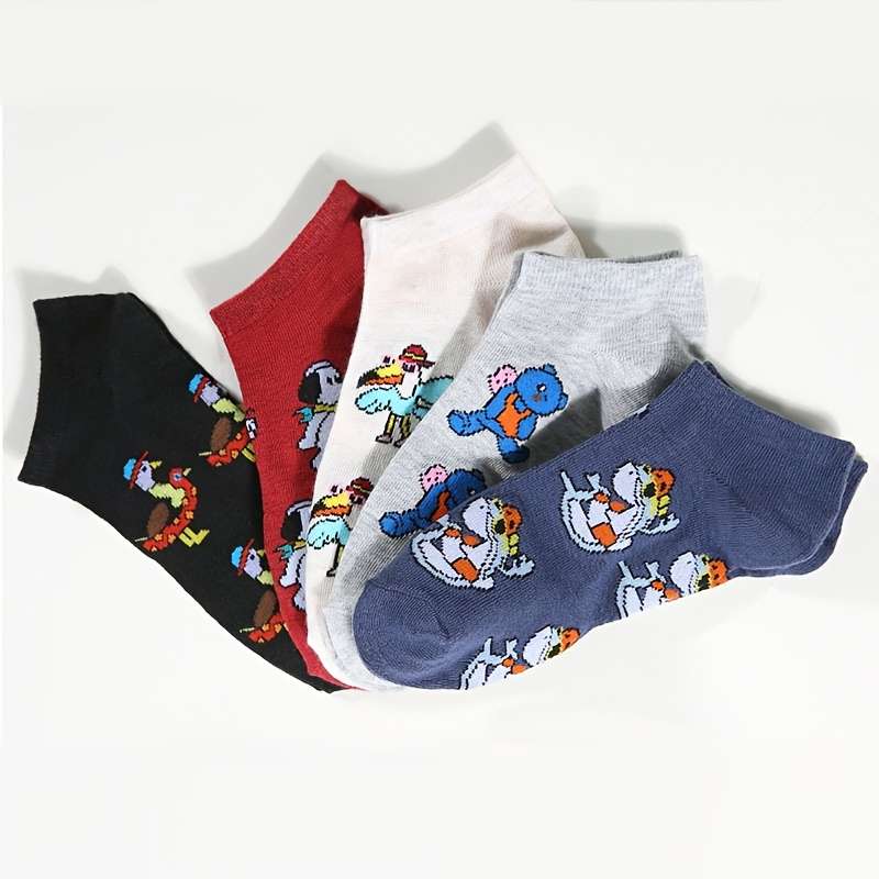 5 Pairs Mixed Colors One Size High Elastic Socks