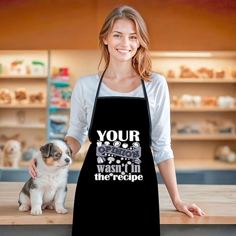 1pc Funny Kitchen Apron with Humorous Recipe Design Perfect for Cooking Baking BBQ Great Gift