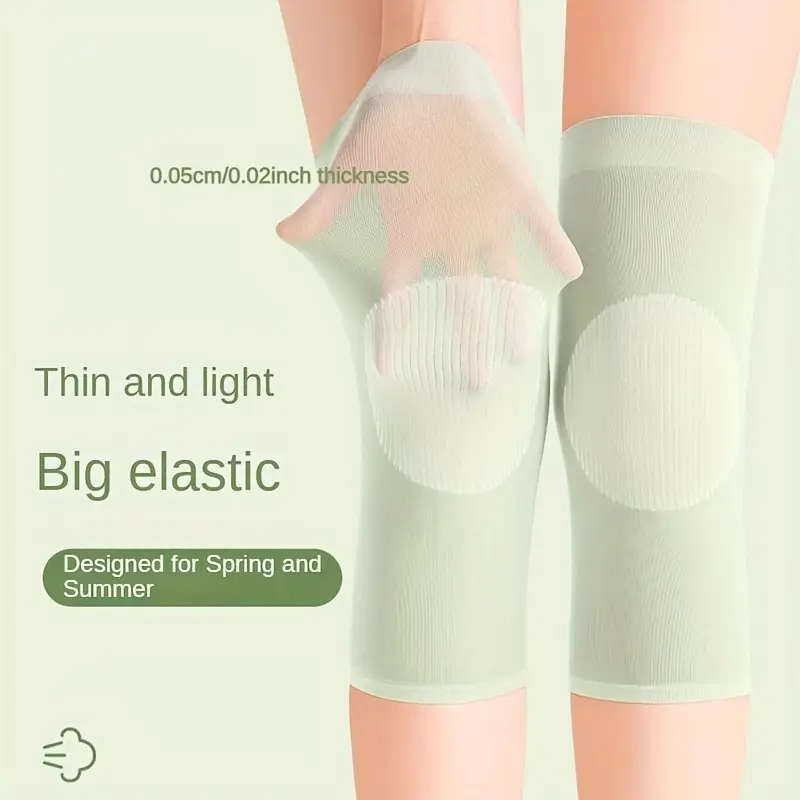 2pcs Ultra-Thin Short Breathable And Warm Knee And Leg Pads Seamless Invisible Elastic Knitted Knee