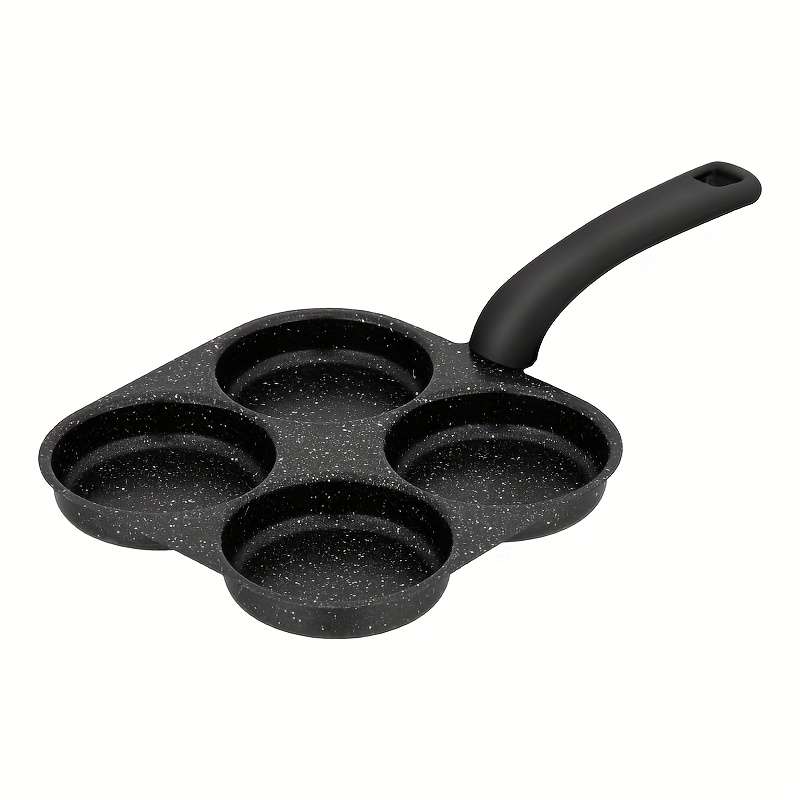 4-Cavity Non-Stick Frying Pan with Black Handle Heat-Resistant Microwave Gas Safe Easy to