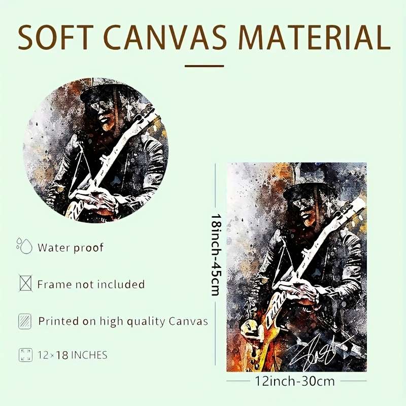 1pc  Frameless Slash Tribute Vintage Guitarist Canvas Poster Rock 'n' Roll Wall Art with Vibra