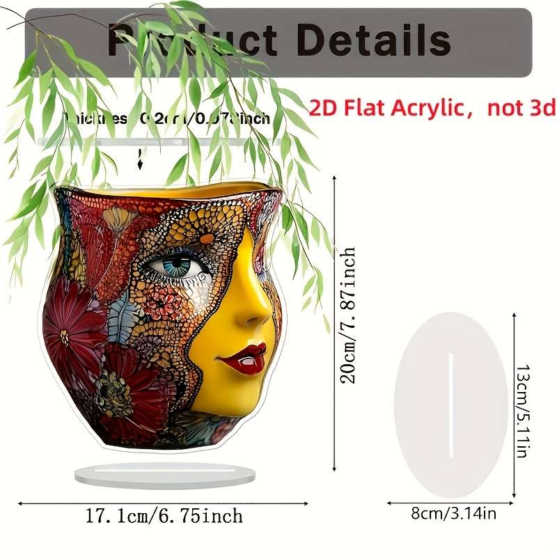 1pc 2D Flat    Acrylic Eclectic Style Flower Theme Tabletop Decoration Multipurpose