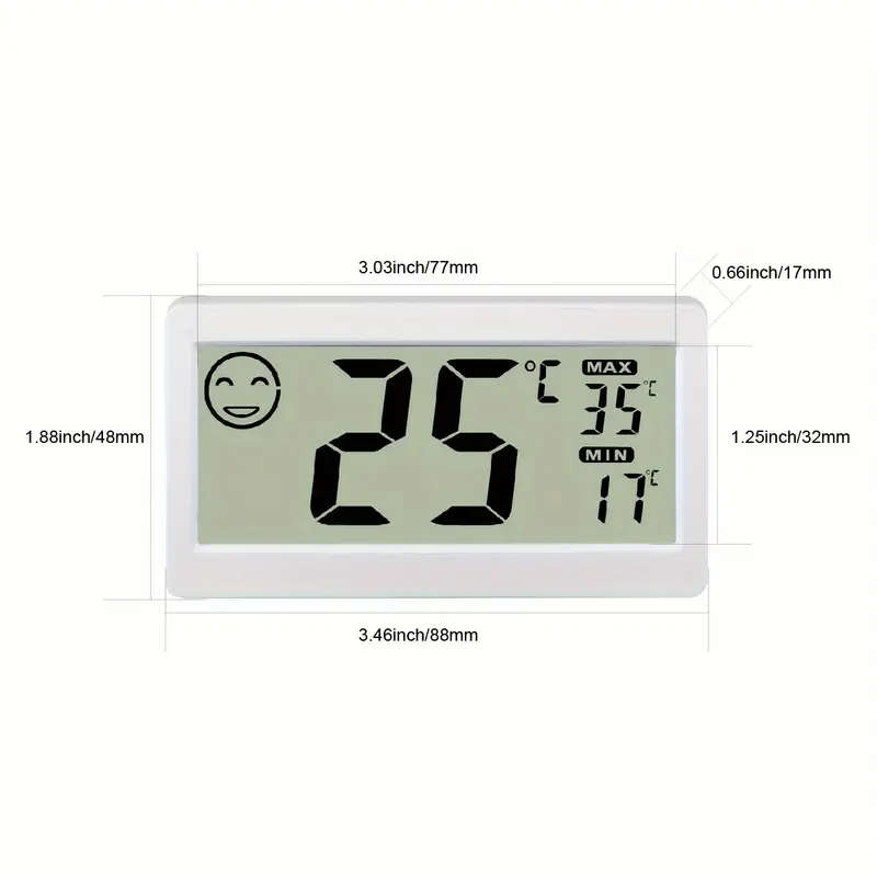 1pc Digital Indoor Thermometer Hygrometer Battery-Powered Easy-to-Read LCD Display for Home Comfort