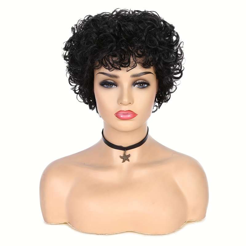 1Pc Black 15.24cm Fashion Design Wig