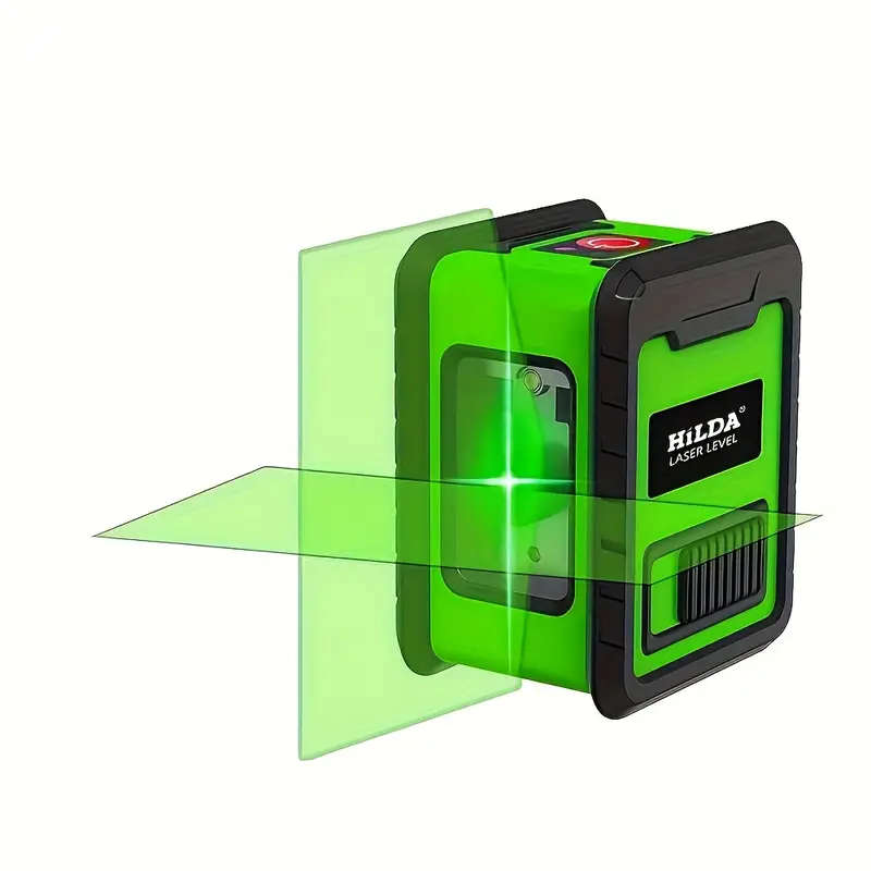HILDA Compact Green Laser Level - 2-Line High Precision Self-Leveling Tool with Infrared Beam