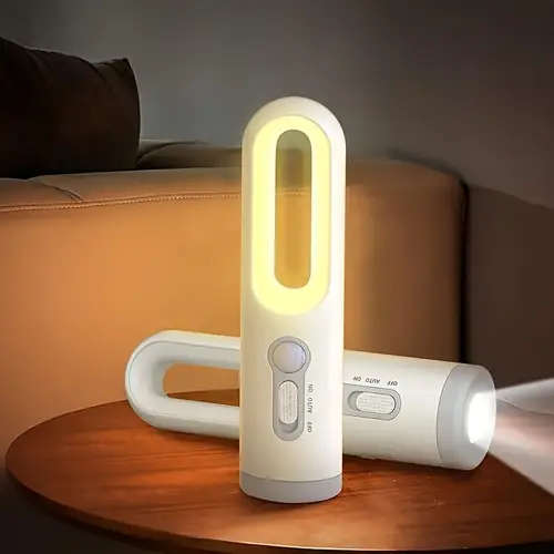 1Pc Modern Led Motion Sensor Night Light With Flashlight Function Portable Usb Rechargeable Adjustab