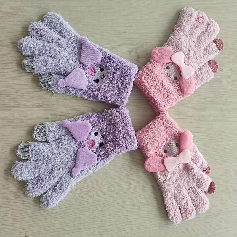 1 Pair Pink Warm Gloves