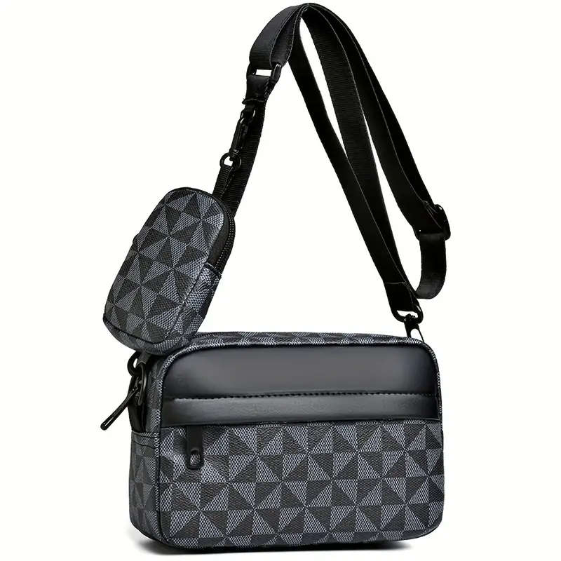 1pc Colorblock Faux Leather Crossbody Bag for Women Retro Fashion Small Square