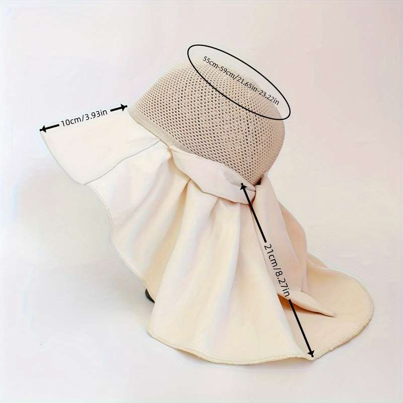 1pc Women's Breathable Polyester Sun Hat with Drawstring 100% Woven Bucket Hat with Detachable Pro