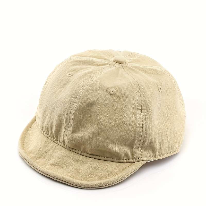 1pc Vintage-Inspired Soft Top Baseball Cap Washed Adjustable Dad Hat with Wide Brim Black Casua