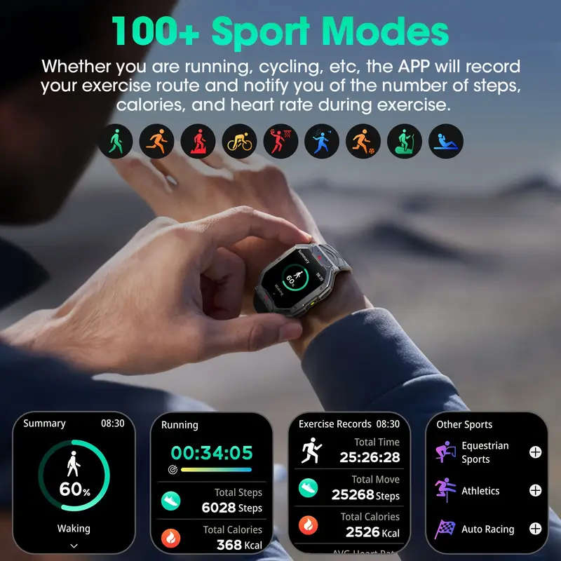 2.1-Inch Ultra-Clear Large-Screen Smart Watch 650Mah Battery Life Magnetic Charging Hundreds