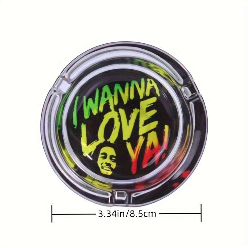 1pc Charming Cartoon Flower Glass Ashtray 85mm Round Perfect for Home Use Gifts